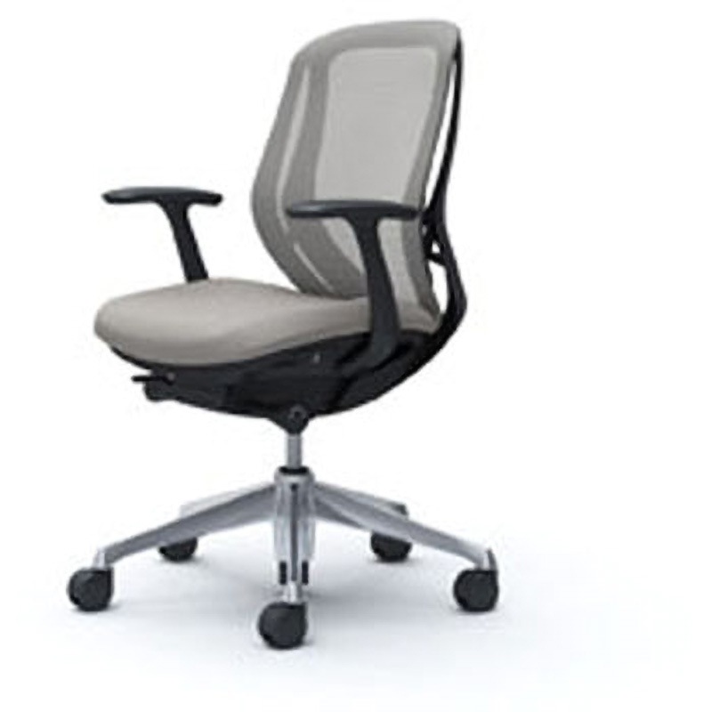 C641BR-FMR3 オフィスシーティング シルフィ 固定肘 ローバック 背メッシュ 五本脚 オカムラ(岡村製作所) 肘掛あり ライトグレー色   C641BR-FMR3 59,388円