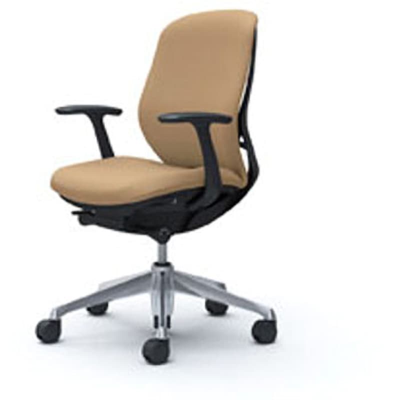 C643BR-FSF7 オフィスシーティング シルフィ 固定肘 ローバック 背クッション 五本脚 オカムラ(岡村製作所) キャスターあり ベージュ色 ブラック 幅482mm奥行645mm高さ878mm  C643BR-FSF7