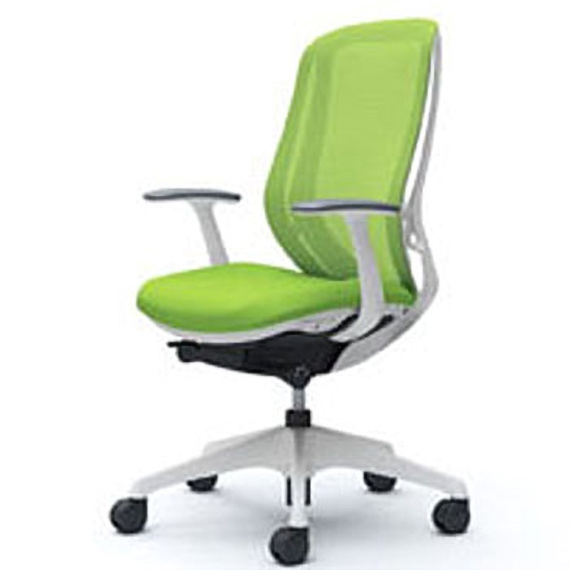 C645XW-FMP5 オフィスシーティング シルフィ 固定肘 ハイバック 背メッシュ 五本脚 オカムラ(岡村製作所) 肘掛あり ライムグリーン色   C645XW-FMP5