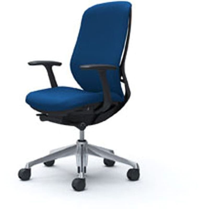C647BR-FSF3 オフィスシーティング シルフィ 固定肘 ハイバック 背クッション 五本脚 オカムラ(岡村製作所) キャスターあり ミディアムブルー色 ブラック 幅482mm奥行645mm高さ878mm  C647BR-FSF3