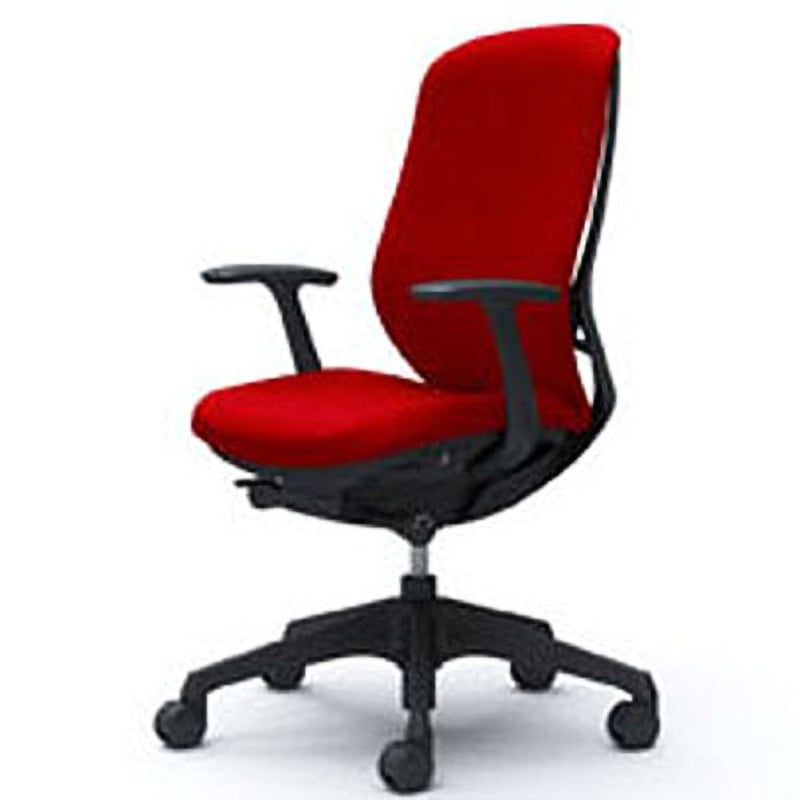 C647XR-FSF9 オフィスシーティング シルフィ 固定肘 ハイバック 背クッション 五本脚 オカムラ(岡村製作所) キャスターあり レッド色 ブラック 幅580mm奥行645mm高さ948mm  C647XR-FSF9