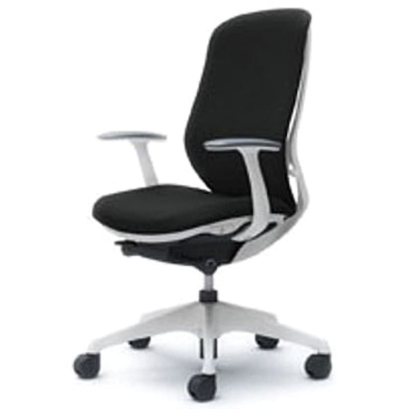 C647XW-FSF1 オフィスシーティング シルフィ 固定肘 ハイバック 背クッション 五本脚 オカムラ(岡村製作所) キャスターあり ブラック色 ホワイト 幅615mm奥行645mm高さ878mm  C647XW-FSF1