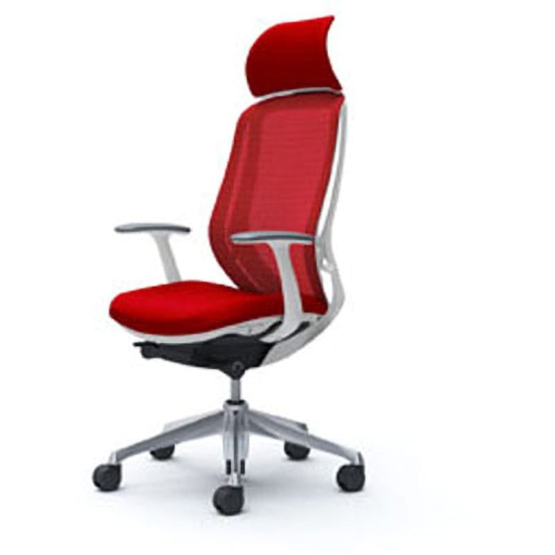 C64ABW-FMP9 オフィスシーティング シルフィ 固定肘 エクストラハイバック 背メッシュ 五本脚 オカムラ(岡村製作所) 肘掛あり デザインアーム アルミポリッシュ   C64ABW-FMP9