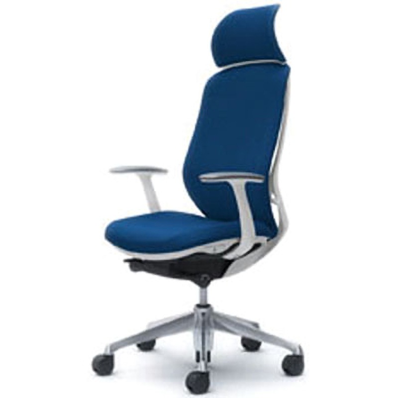 C64CBW-FSF3 オフィスシーティング シルフィ 固定肘 エクストラハイバック 背クッション 五本脚 オカムラ(岡村製作所) ミディアムブルー色   C64CBW-FSF3