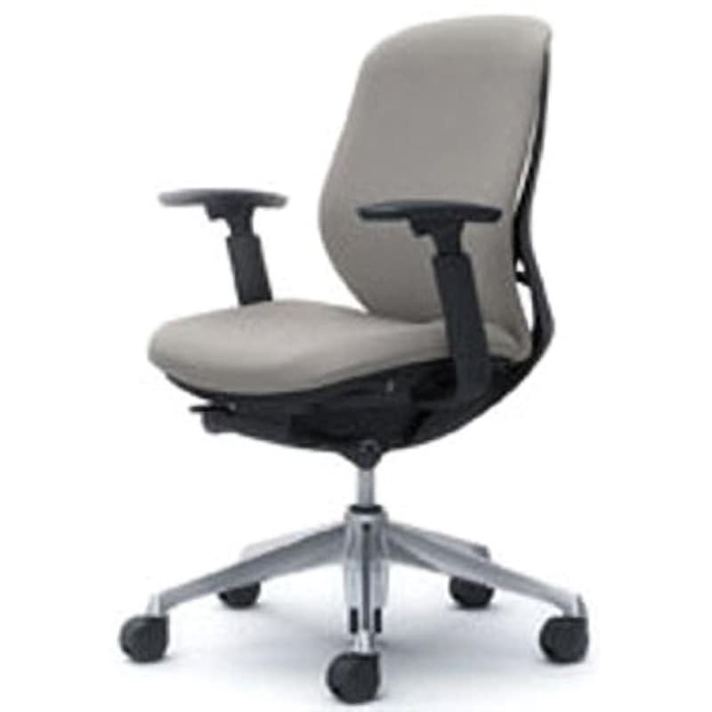 C683BR-FSG3 オフィスシーティング シルフィ 可動肘 ローバック 背クッション 五本脚 オカムラ(岡村製作所) キャスターあり ライトグレー色 ブラック 幅482mm奥行645mm高さ878mm  C683BR-FSG3