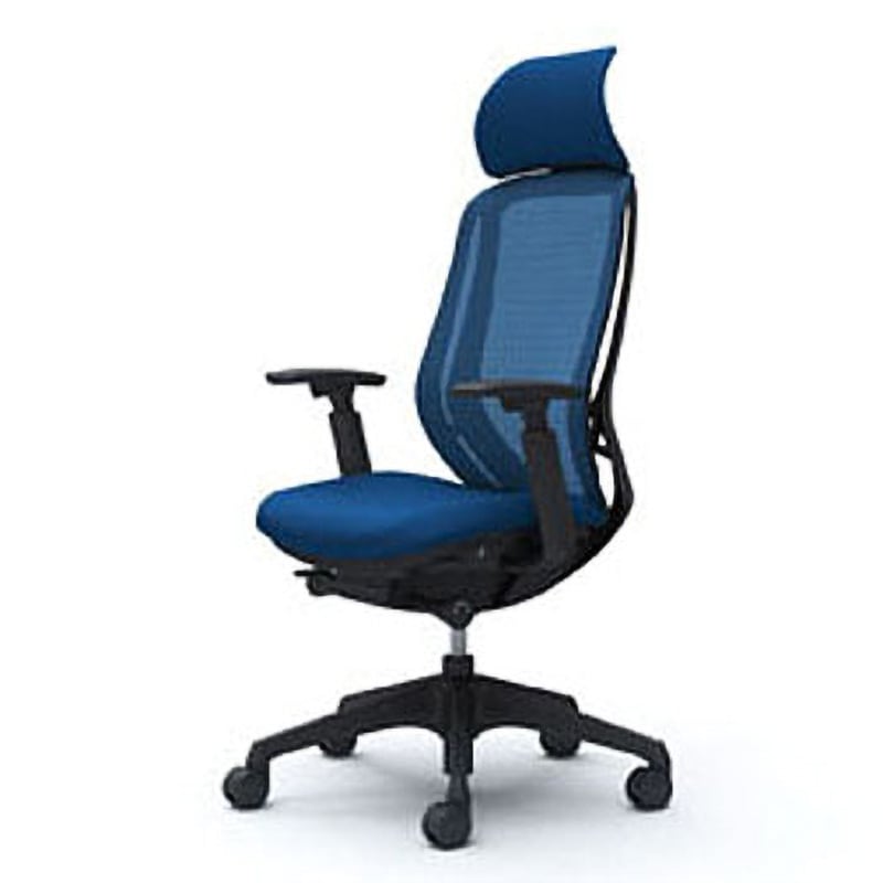 C68AXR-FMP3 オフィスシーティング シルフィ 可動肘 エクストラハイバック 背メッシュ 五本脚 オカムラ(岡村製作所) 肘掛あり ミディアムブルー色   C68AXR-FMP3