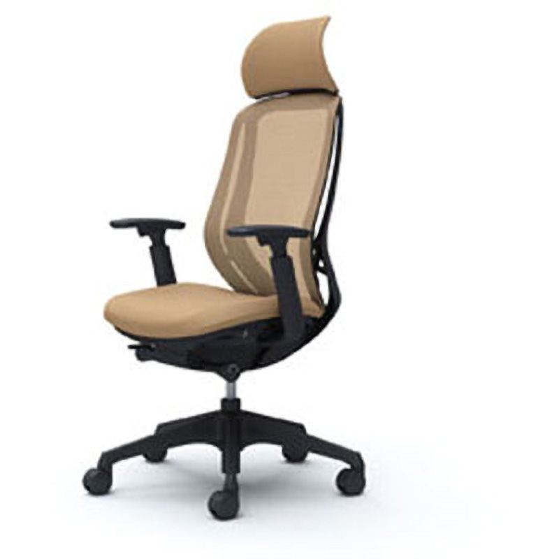C68AXR-FMP7 オフィスシーティング シルフィ 可動肘 エクストラハイバック 背メッシュ 五本脚 オカムラ(岡村製作所) 肘掛あり ベージュ色   C68AXR-FMP7