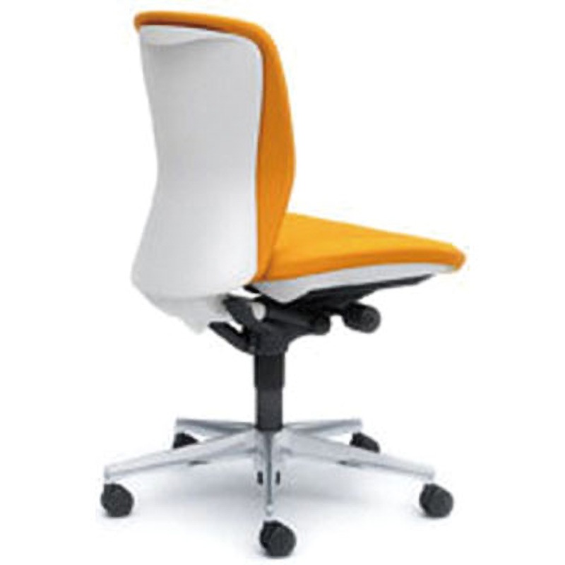 C331WA-FSG8 オフィスシーティング スラート 肘無 ローバック オカムラ(岡村製作所) キャスターあり オレンジ色 ホワイト ハンガー無し 幅482mm奥行582mm高さ845mm  C331WA-FSG8