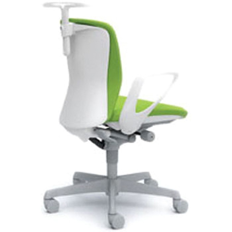 C342WR-FSF5 オフィスシーティング スラート 固定肘 ローバック オカムラ(岡村製作所) キャスターあり ライムグリーン色 ホワイト 幅580mm奥行645mm高さ878mm  C342WR-FSF5