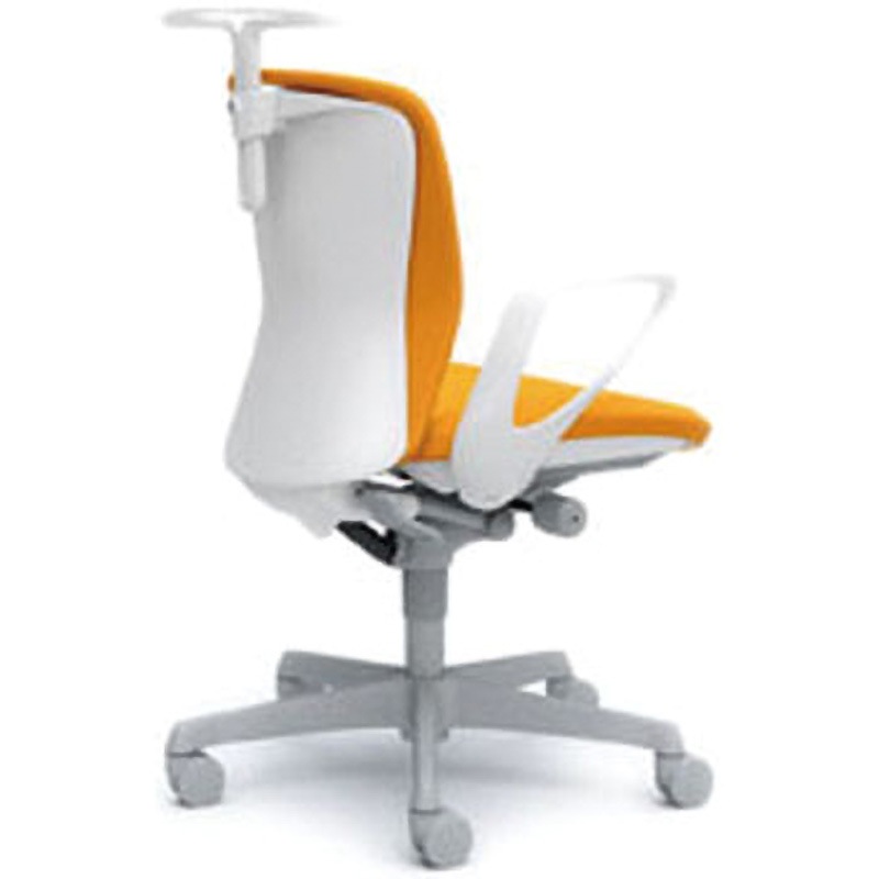 C342WR-FSG8 オフィスシーティング スラート 固定肘 ローバック オカムラ(岡村製作所) キャスターあり オレンジ色 ホワイト 幅580mm奥行645mm高さ878mm  C342WR-FSG8