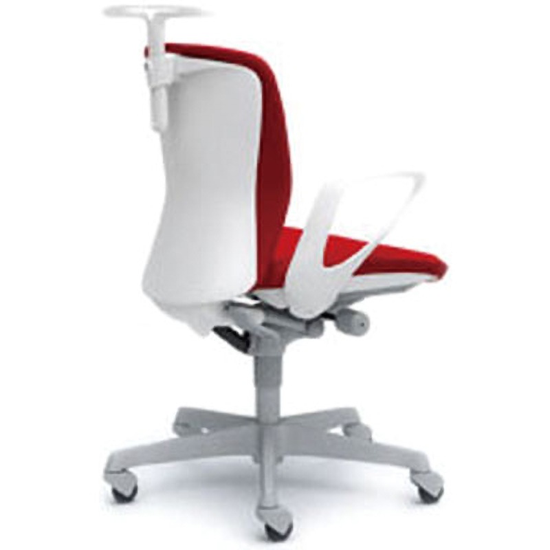 C342XR-FSF9 オフィスシーティング スラート 固定肘 ローバック オカムラ(岡村製作所) キャスターあり レッド色 ホワイト 幅580mm奥行645mm高さ878mm  C342XR-FSF9
