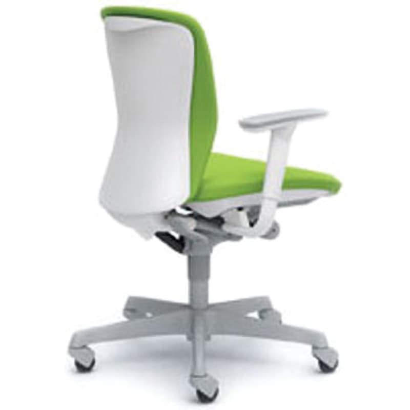 C381XR-FSF5 オフィスシーティング スラート 可動肘 ローバック オカムラ(岡村製作所) キャスターあり ライムグリーン色 ホワイト 幅615mm奥行582mm高さ845mm  C381XR-FSF5