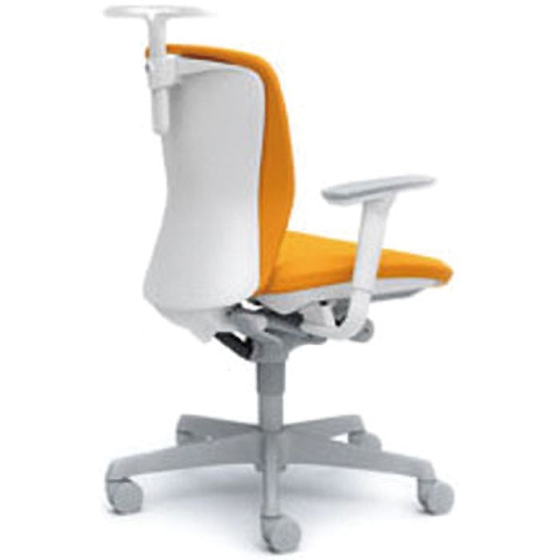 C382WR-FSG8 オフィスシーティング スラート 可動肘 ローバック オカムラ(岡村製作所) キャスターあり オレンジ色 ホワイト 幅615mm奥行645mm高さ878mm  C382WR-FSG8 49,188円