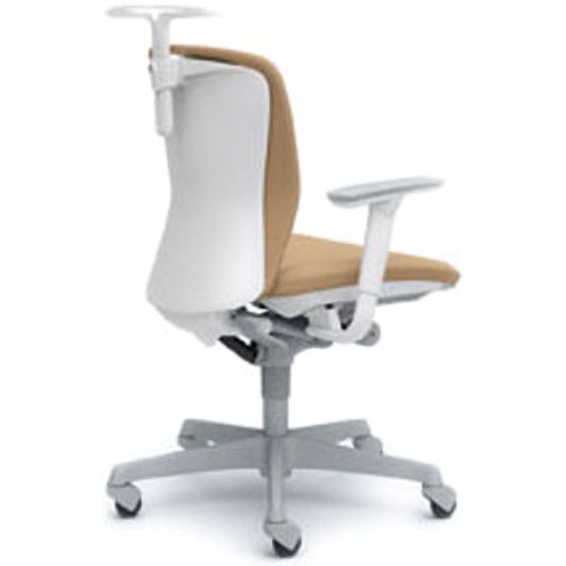 C382XR-FSF7 オフィスシーティング スラート 可動肘 ローバック オカムラ(岡村製作所) キャスターあり ベージュ色 ホワイト 幅615mm奥行645mm高さ878mm  C382XR-FSF7