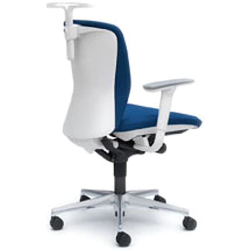 C382WA-FSF3 オフィスシーティング スラート 可動肘 ローバック オカムラ(岡村製作所) キャスターあり ミディアムブルー色 ホワイト 幅615mm奥行645mm高さ878mm  C382WA-FSF3