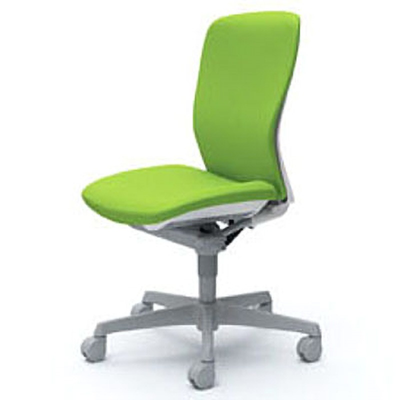 C335WR-FSF5 オフィスシーティング スラート 肘無 ハイバック オカムラ(岡村製作所) キャスターあり ライムグリーン色 ホワイト 幅482mm奥行582mm高さ920mm  C335WR-FSF5