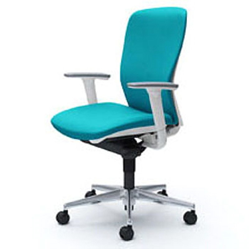 C385WA-FSG6 オフィスシーティング スラート 可動肘 ハイバック オカムラ(岡村製作所) キャスターあり ブルーグリーン色 ホワイト 幅615mm奥行582mm高さ920mm  C385WA-FSG6
