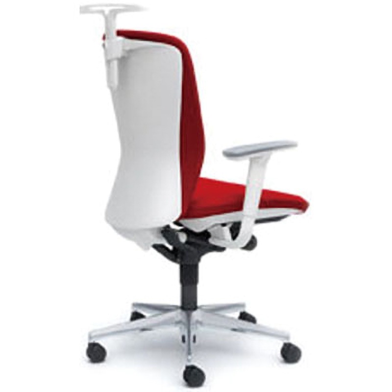 C386WA-FSF9 オフィスシーティング スラート 可動肘 ハイバック オカムラ(岡村製作所) キャスターあり レッド色 ホワイト 幅615mm奥行645mm高さ948mm  C386WA-FSF9