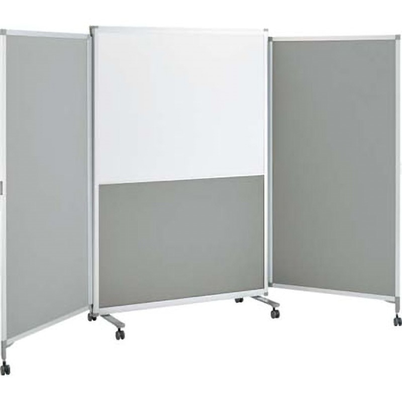 4W70WK FFB1 スライドウィングパネル 3連タイプ ホワイトボード様 オカムラ(岡村製作所) ペールグレー色 高さ1800mm  4W70WK FFB1