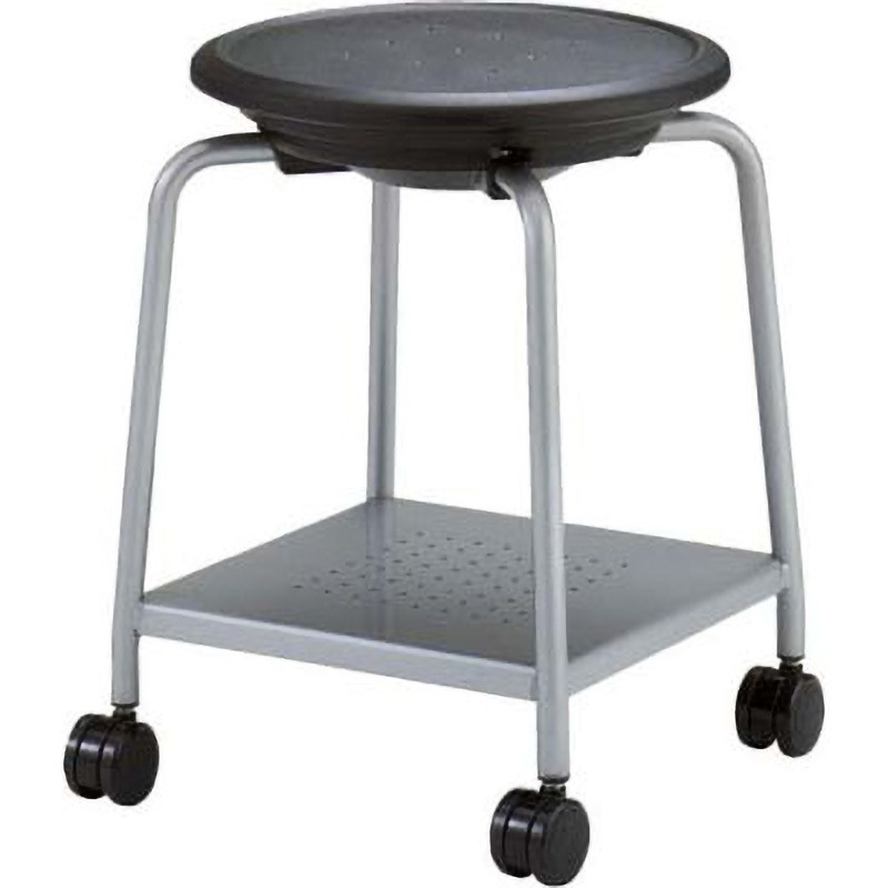 93J1JZ G721 キャスター付き回転スツール パッド無・荷物置き付き ナイロンキャスター オカムラ(岡村製作所) ネオブラック色