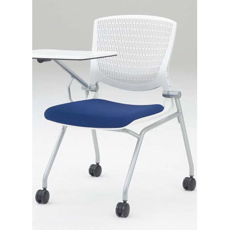 8142TT FEA4 ミーティングチェア グラータ 大型タブレット付き 4本脚 オカムラ(岡村製作所) キャスターあり ミディアムブルー色   8142TT FEA4 44,388円