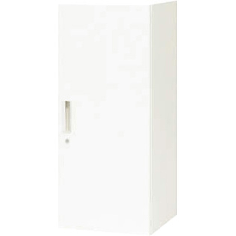 XW45-11H オフィスユニット LION (ライオン事務器) ホワイト色 上・下置両用 鍵付・棚板2枚付仕様 幅450mm奥行450mm高さ1050mm  XW45-11H