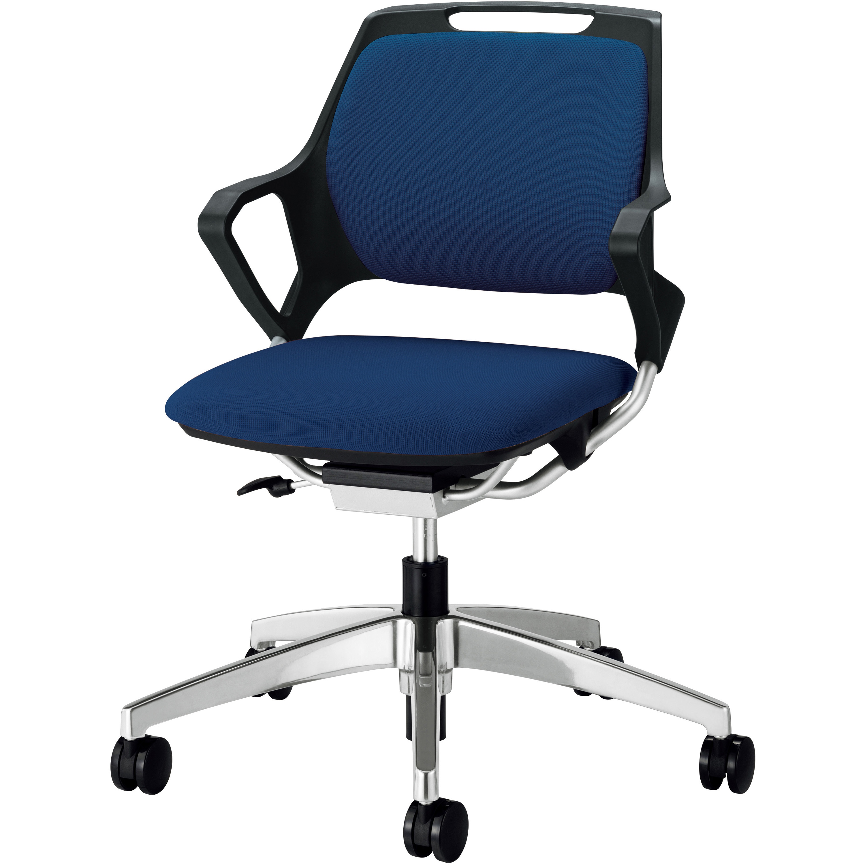 No.3970PF-K ミーティング用チェアー(レピス) LION (ライオン事務器) コズミックブルー色 スタンダードタイプ・アルミ脚 質量9.7kg 幅680mm奥行545mm高さ800～890mm