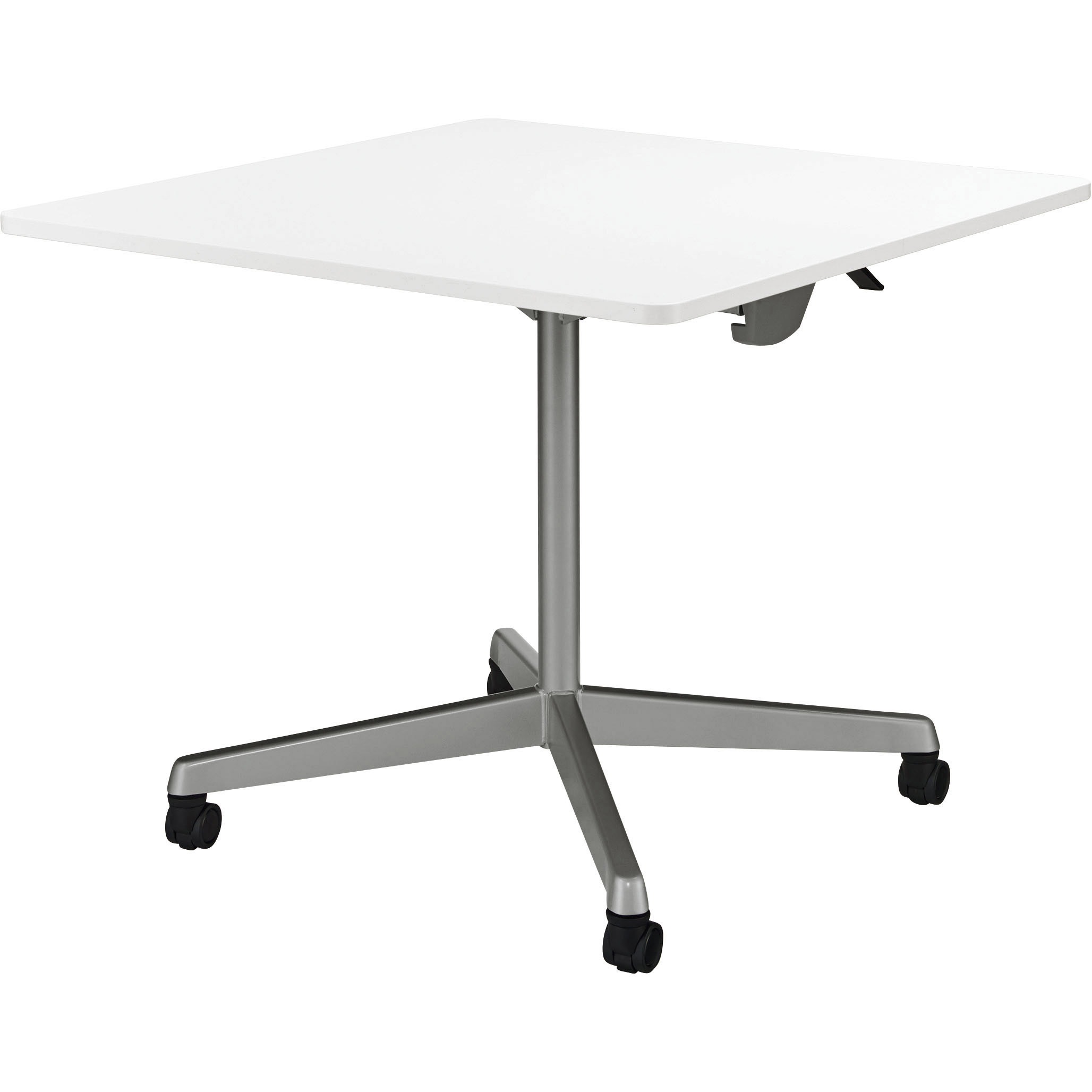 CFT-M909S-WS テーブル LION (ライオン事務器) ホワイト色 シルバー脚タイプ 幅900mm奥行900mm高さ720mm  CFT-M909S-WS