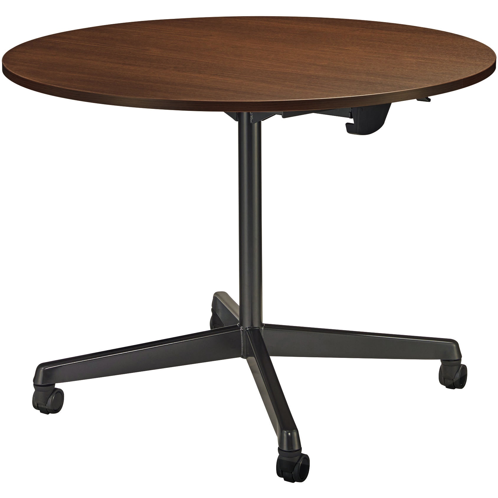 CFT-M1010C-WNBK テーブル LION (ライオン事務器) ウォールナット色 ブラック脚タイプ 幅1000mm奥行1000mm高さ720mm  CFT-M1010C-WNBK