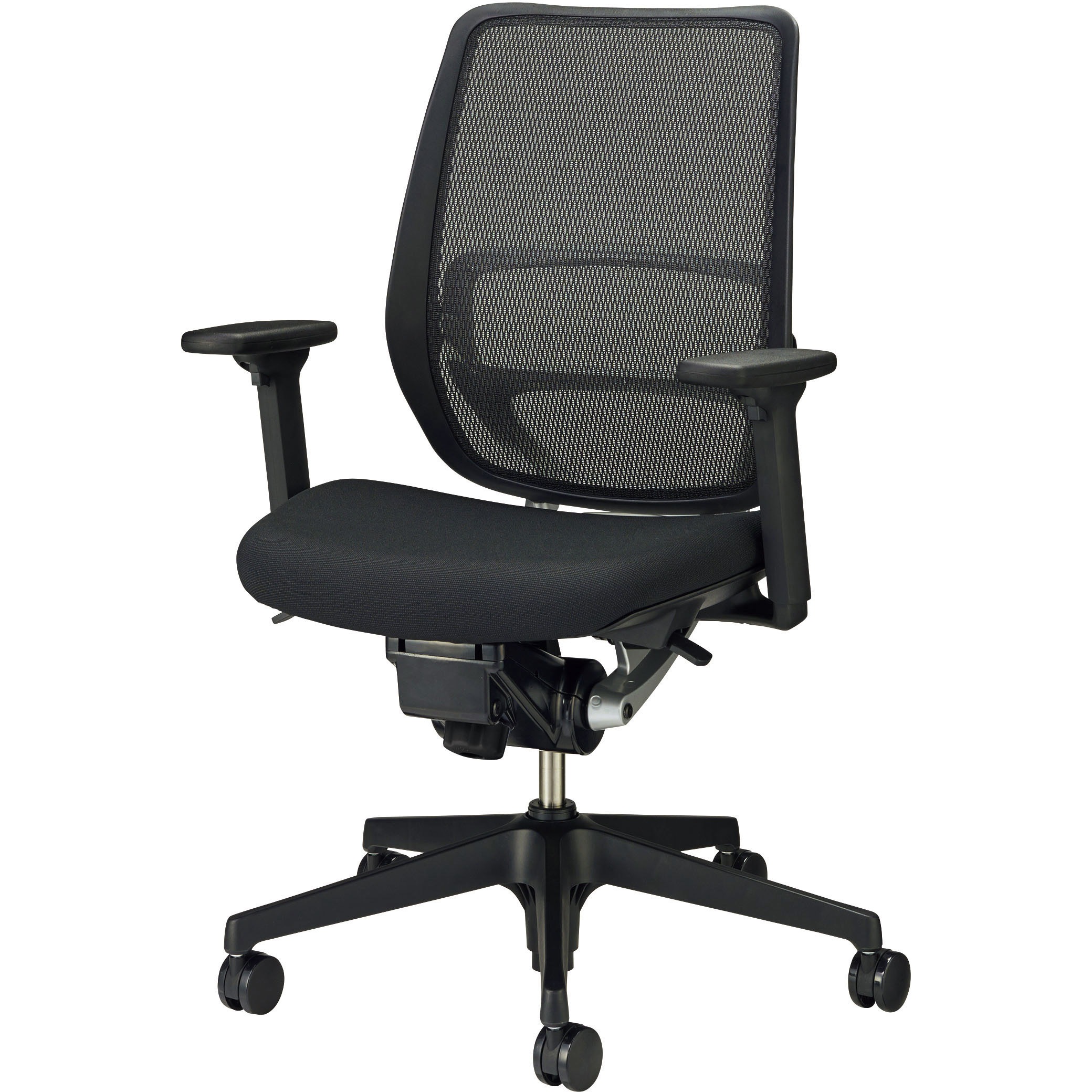 No.1362NF-K オフィスチェアー(レビフ2) LION (ライオン事務器) ブラック色