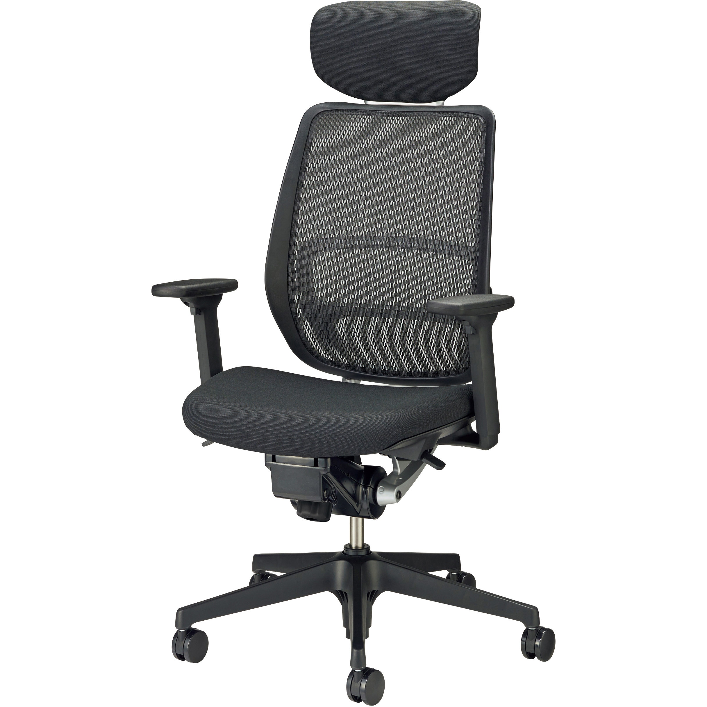 No.1363NF-K オフィスチェアー(レビフ2) LION (ライオン事務器) ブラック色