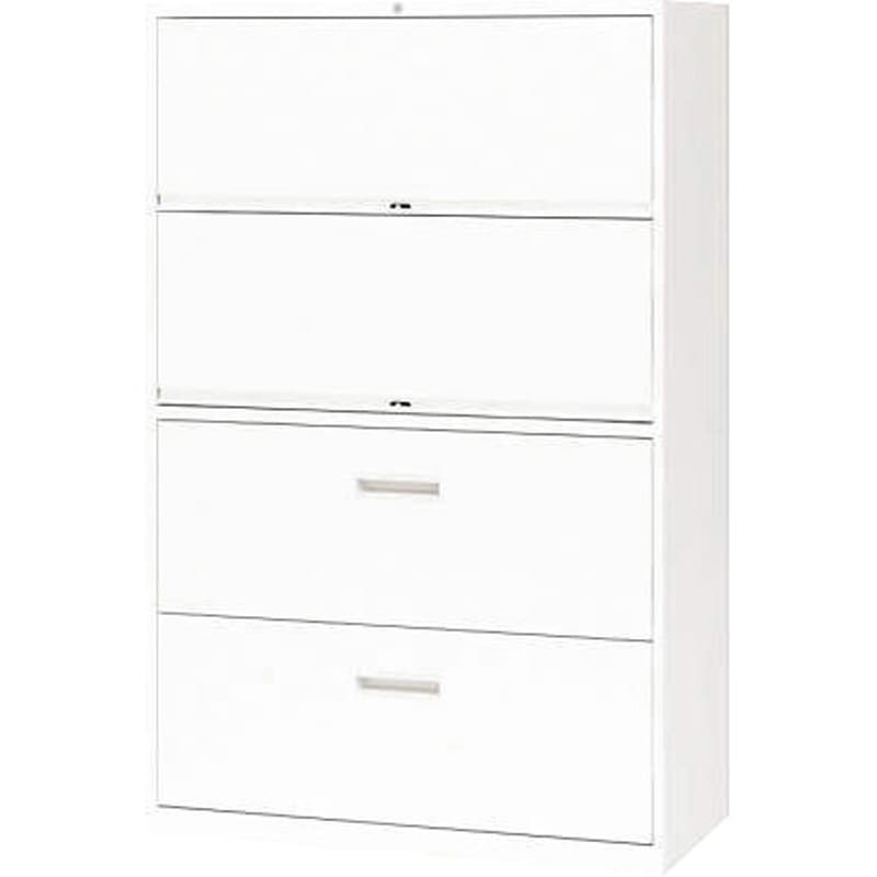 XW-14RRD オフィスユニット LION (ライオン事務器) ホワイト色 下置専用 鍵付・仕切板8枚付仕様 幅900mm奥行450mm高さ1400mm  XW-14RRD