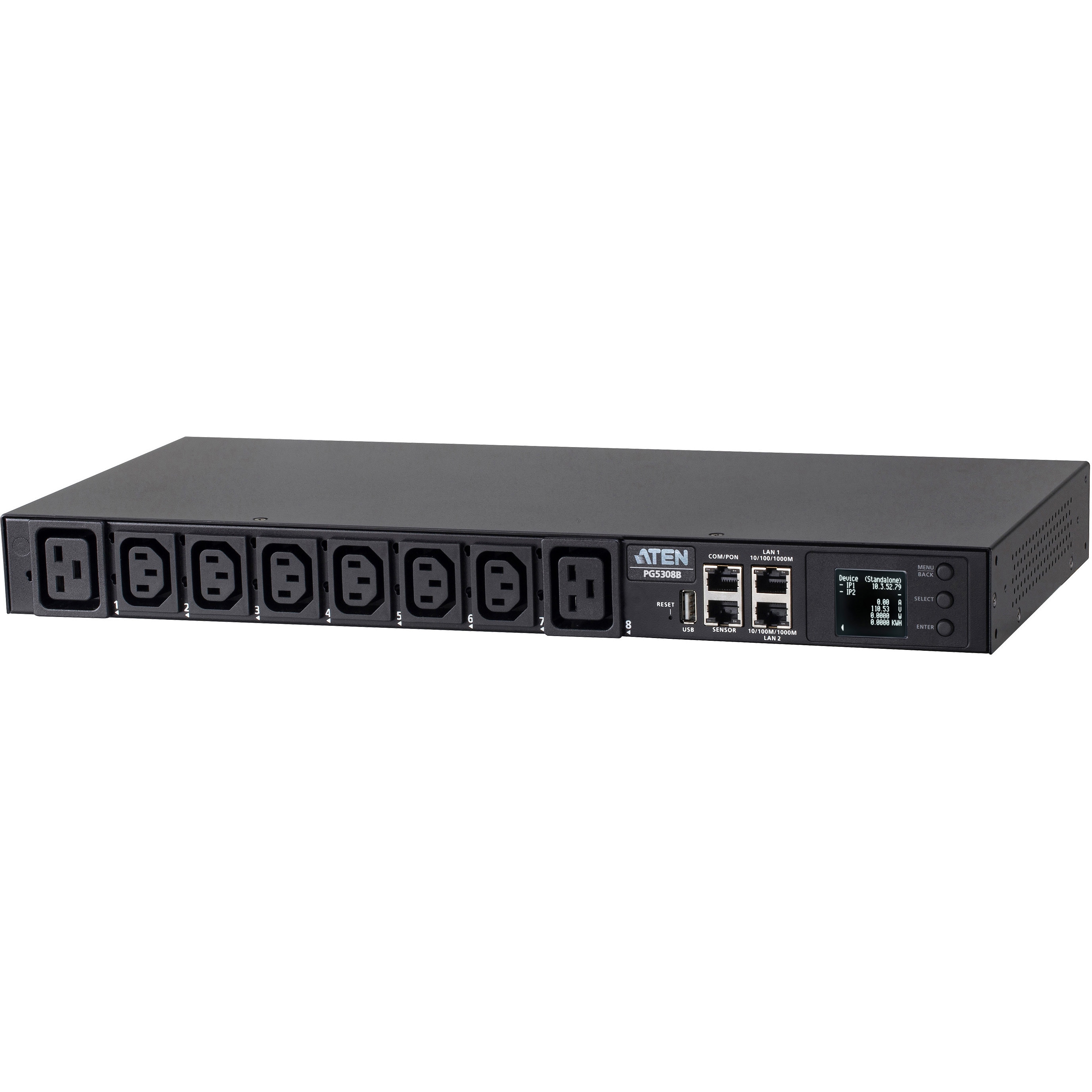PG5308B 電源計測機能搭載ラックマウントPDU(1U/30A/8ポート) 1台 ATEN
