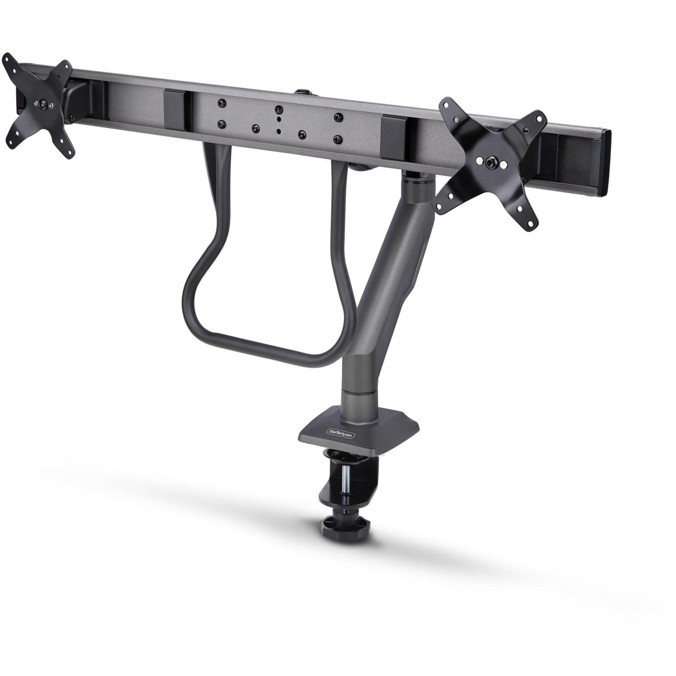 H2M1AS2-MONITOR-ARM モニターアーム/Cクランプ固定式/2画面/最大27インチ/耐荷重15kg/VESA対応/クロスバー/高さ角度調整/PC パソコン ディスプレイアーム 1個 StarTech.com 【通販モノタロウ】