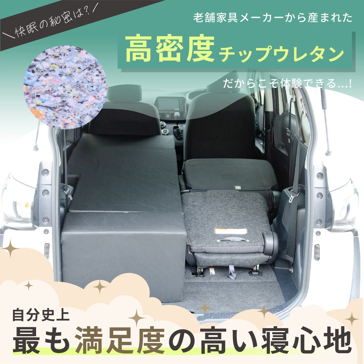 A1613a-1-a-602BK 車中泊座席シートフラットマット セルタン 助手席用