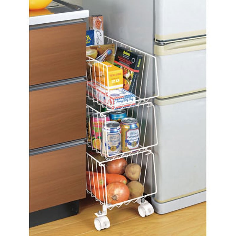 スタッキング式3段マルチ収納バスケット スリム 1個 TAKAGI(高儀