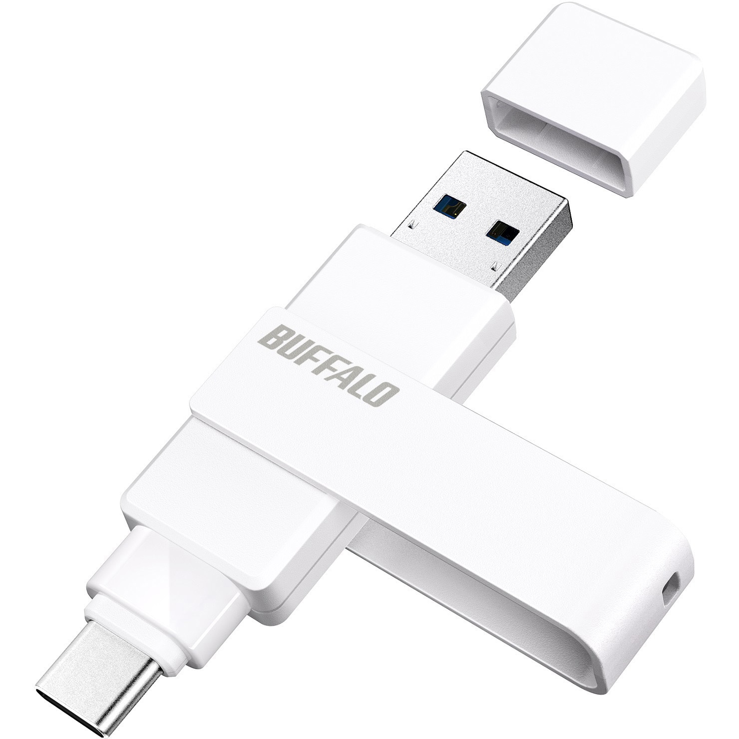 RUF3-ACR32G-WH USB3.2(Gen1)対応 Type-AC両対応 回転式USBメモリー