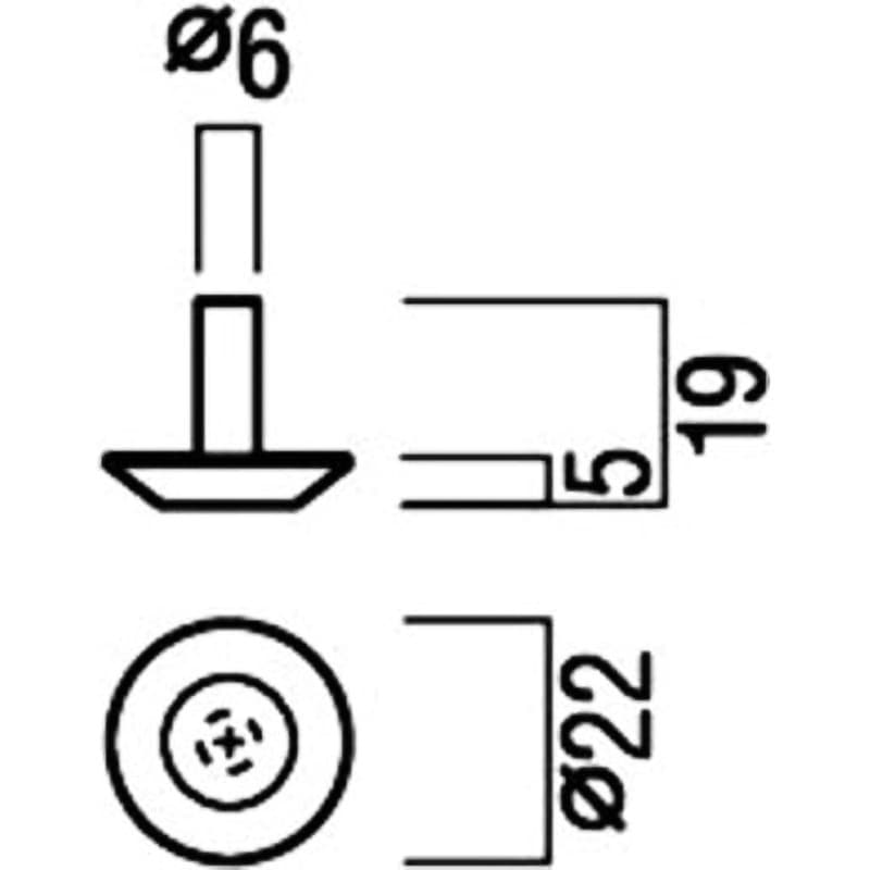 UY300-54-206 点字鋲 UNION(ユニオン) 高さ22mm 1箱(25個) UY300-54 
