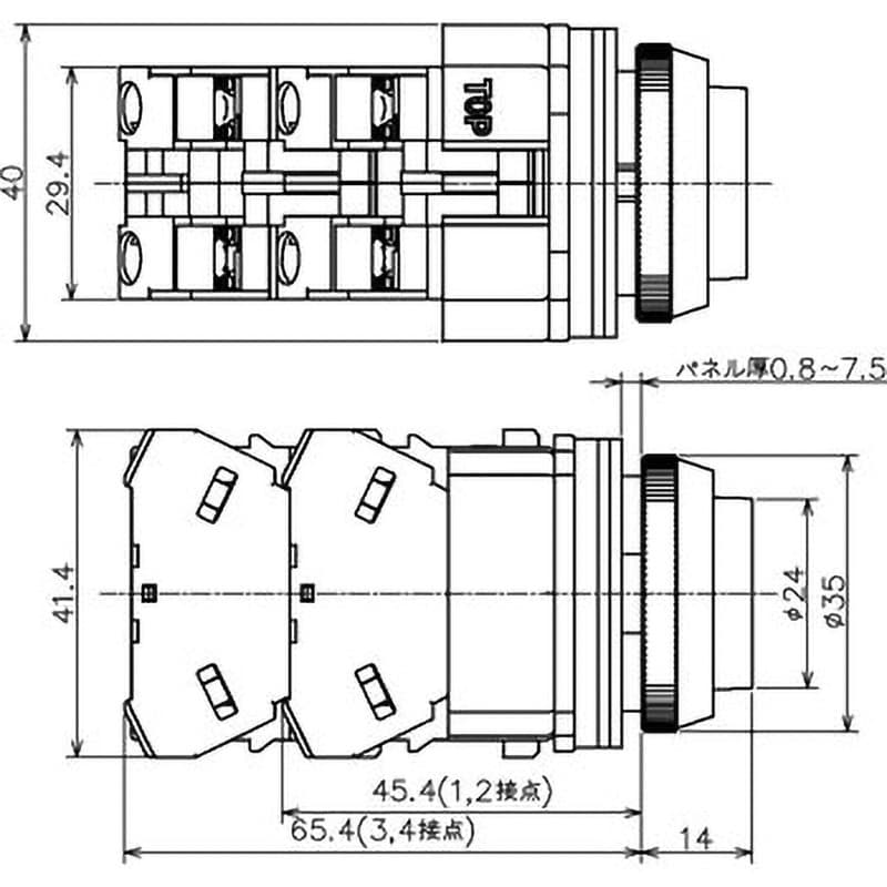 ABD211NR Φ30・亜鉛ダイカスト製シリーズ 押しボタンスイッチ (突形) IDEC(和泉電気) 非照光式 モメンタリ 1a1b ABD211NR  - 【通販モノタロウ】