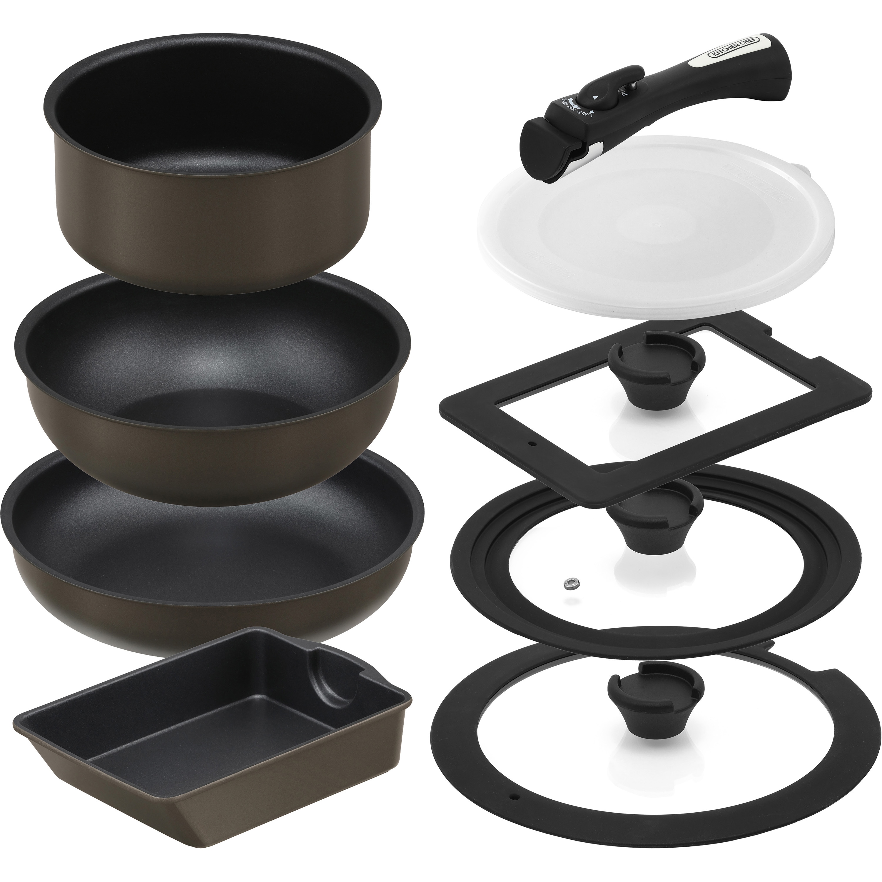 MEGI-9S ダイヤモンドコートパン マルチエッグパン入り9点セット IHガス火対応 1セット アイリスオーヤマ 【通販モノタロウ】