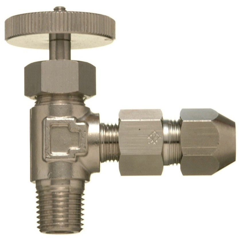 SVDC-10M-4R 真鍮製  コントロール銅管用ダブルナットタイプ継手 ミニチュアバルブ(アングルタイプ)  SVDC 1個 三興マテリアルサプライ 【通販モノタロウ】