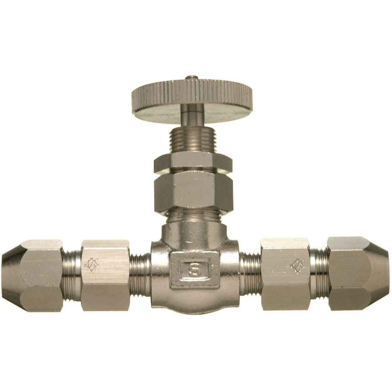 SVGC-8M-0 真鍮製  コントロール銅管用ダブルナットタイプ継手 ミニチュアバルブ(ストレートパネル取付タイプ)  SVGC 1個 三興マテリアルサプライ 【通販モノタロウ】