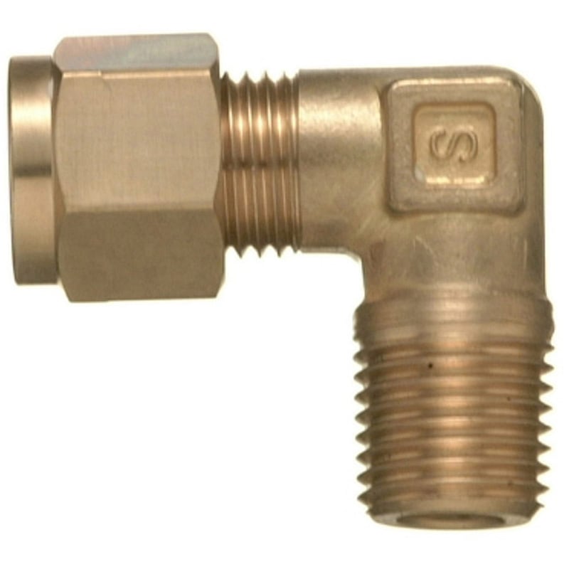 SLD-12M-8R 真鍮製  銅管用ダブルフェルールタイプ継手 メールエルボコネクター(テーパーねじタイプ) 1個 三興マテリアルサプライ 【通販モノタロウ】