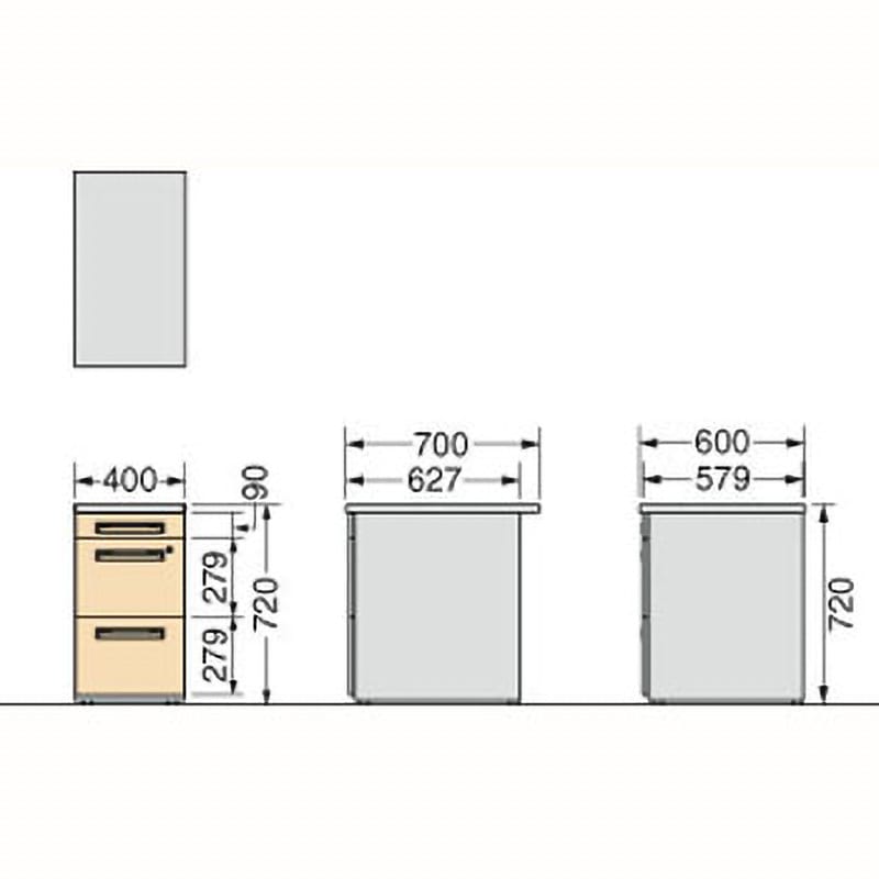LDV-M046E-D-WW デスク LION (ライオン事務器) 脇机タイプ   LDV-M046E-D-WW