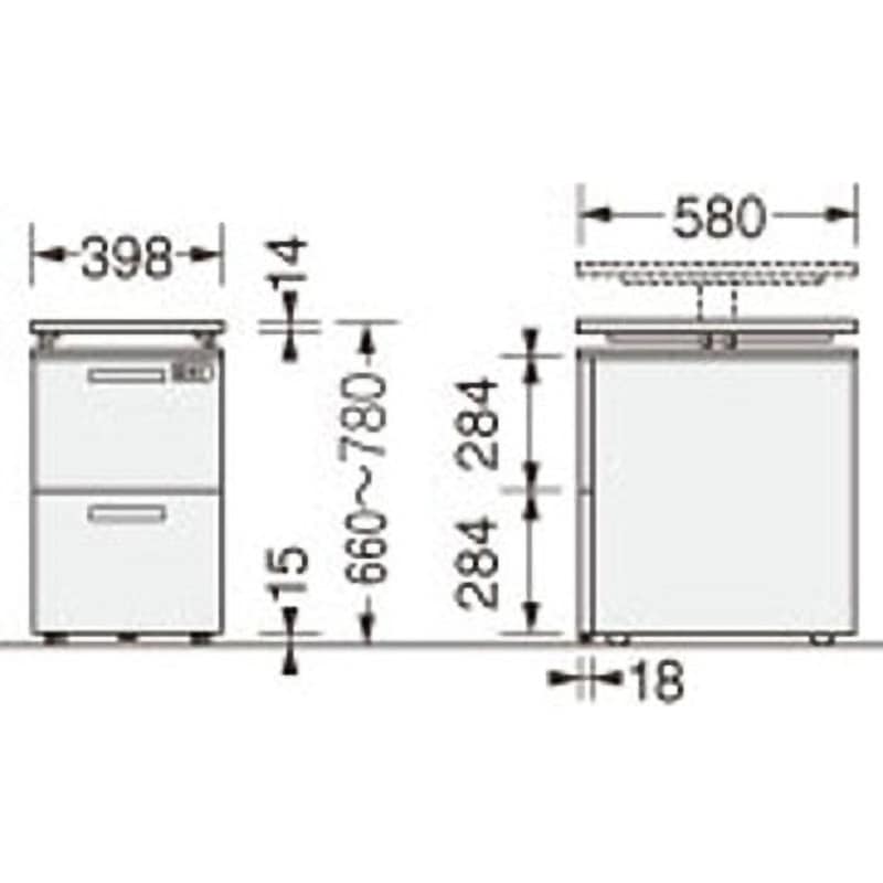 VW-042UDD-MW ワゴン LION (ライオン事務器) 木目色   VW-042UDD-MW