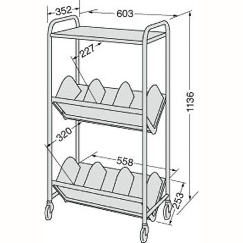 事務・店舗用品 LION (ライオン事務器) ラックワゴン(大型キャスタータイプ