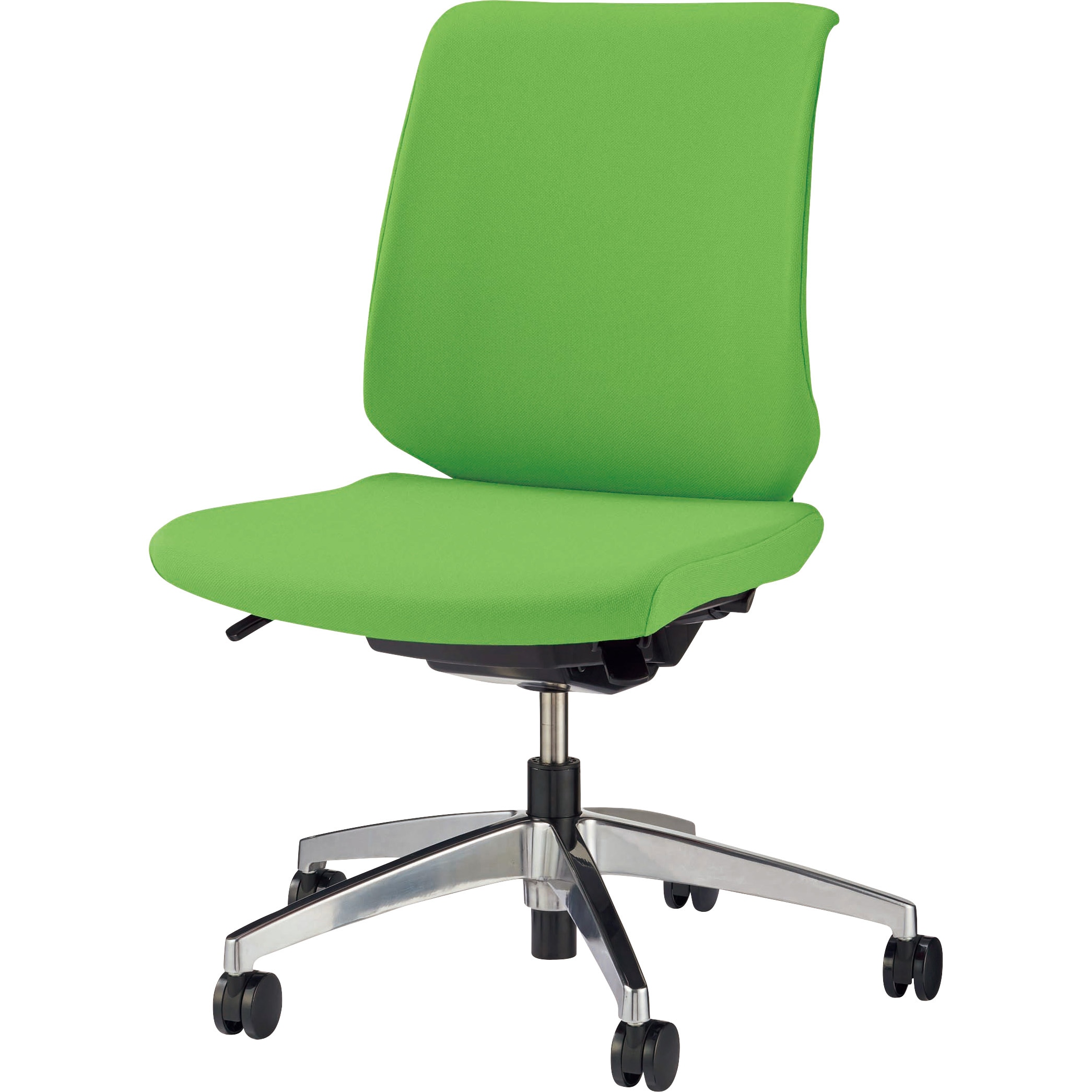 No.3130F セルビィ LION (ライオン事務器) グリーン色 幅675mm奥行600mm高さ890～980mm