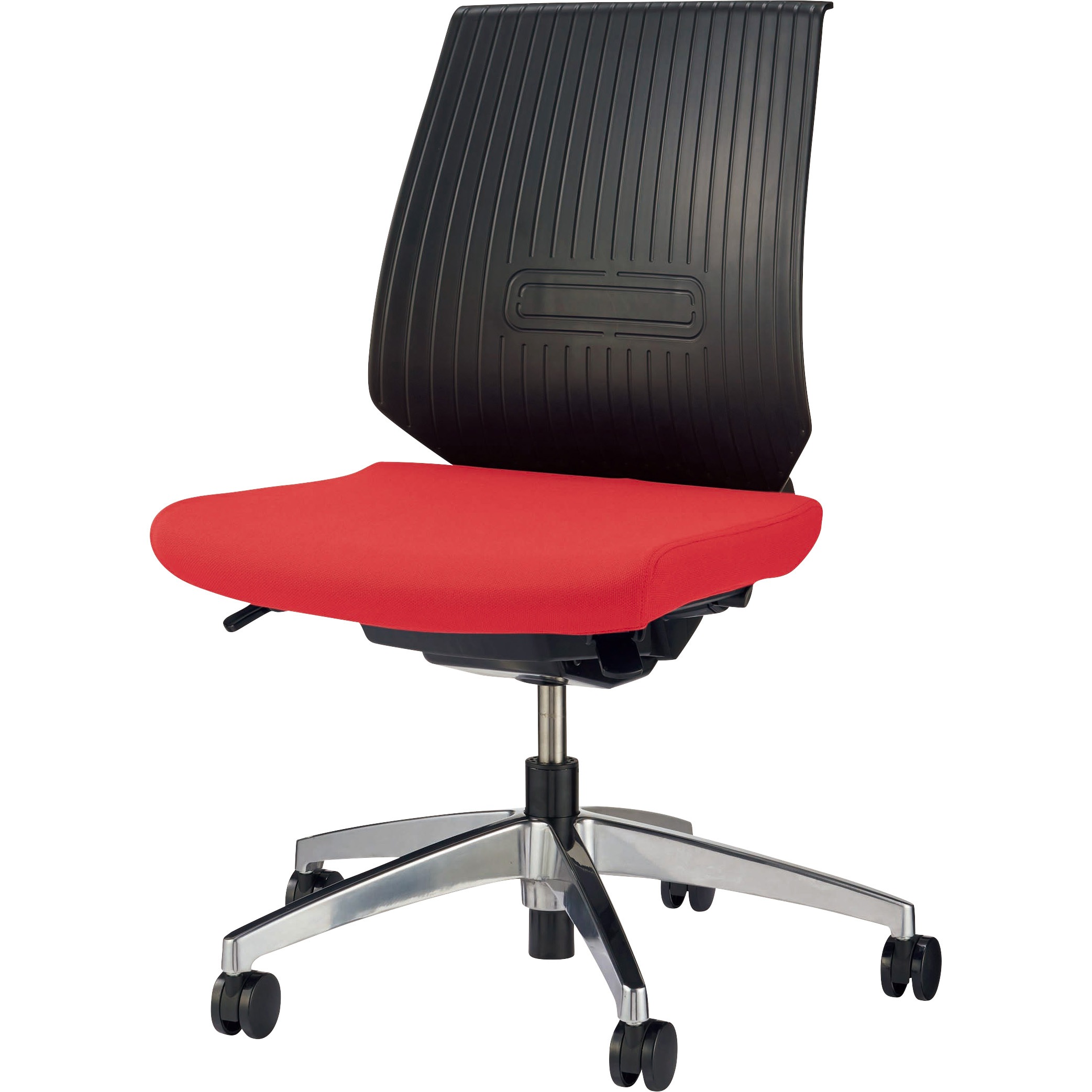 No.3125F セルビィ LION (ライオン事務器) レッド色 幅675mm奥行590mm高さ880～970mm