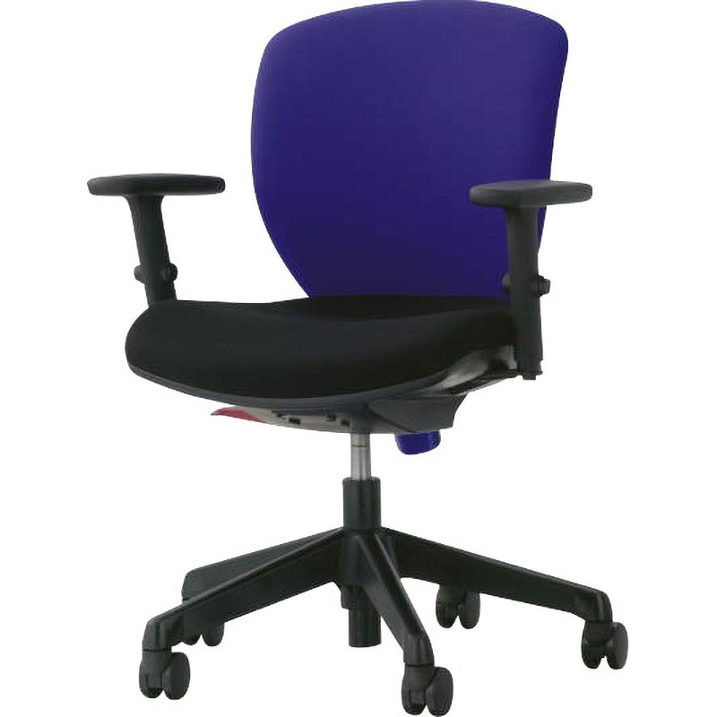 No.1272F シルフィード LION (ライオン事務器) フレキシブルアームタイプ ローバック プラネットブルー色 幅610mm奥行536mm高さ800～910mm