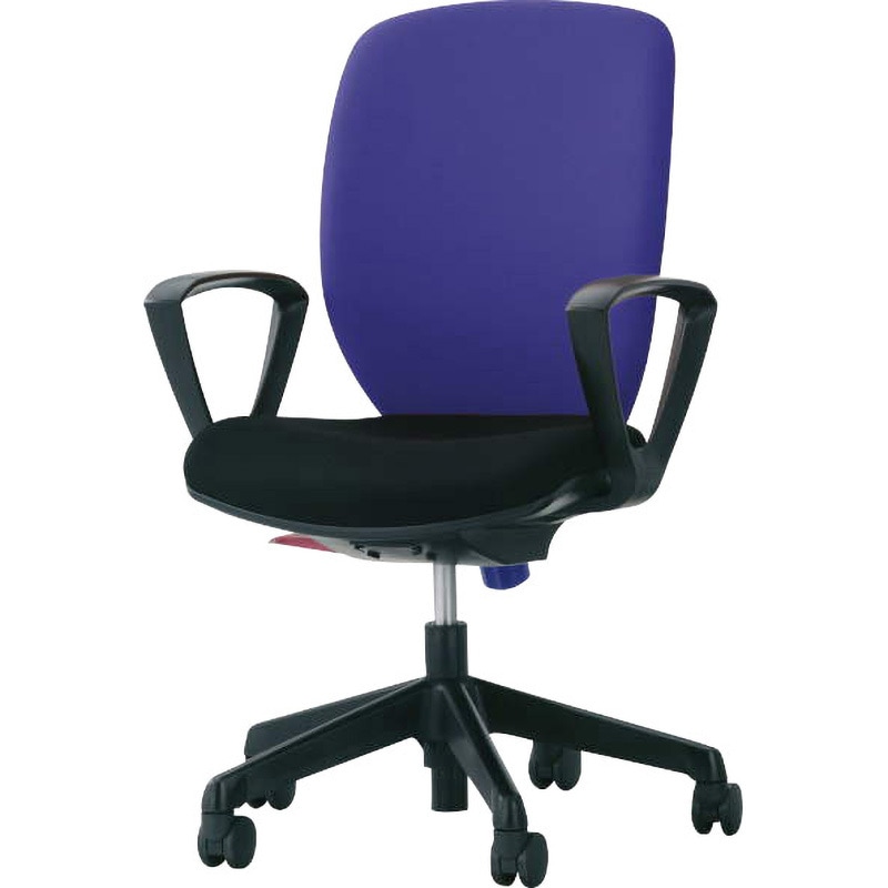 No.1276F シルフィード LION (ライオン事務器) サークルアームタイプ ハイバック プラネットブルー色 幅610mm奥行546mm高さ895～1005mm